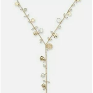 NEW Gold Tone, White Pearls Shaky Y Necklace INC